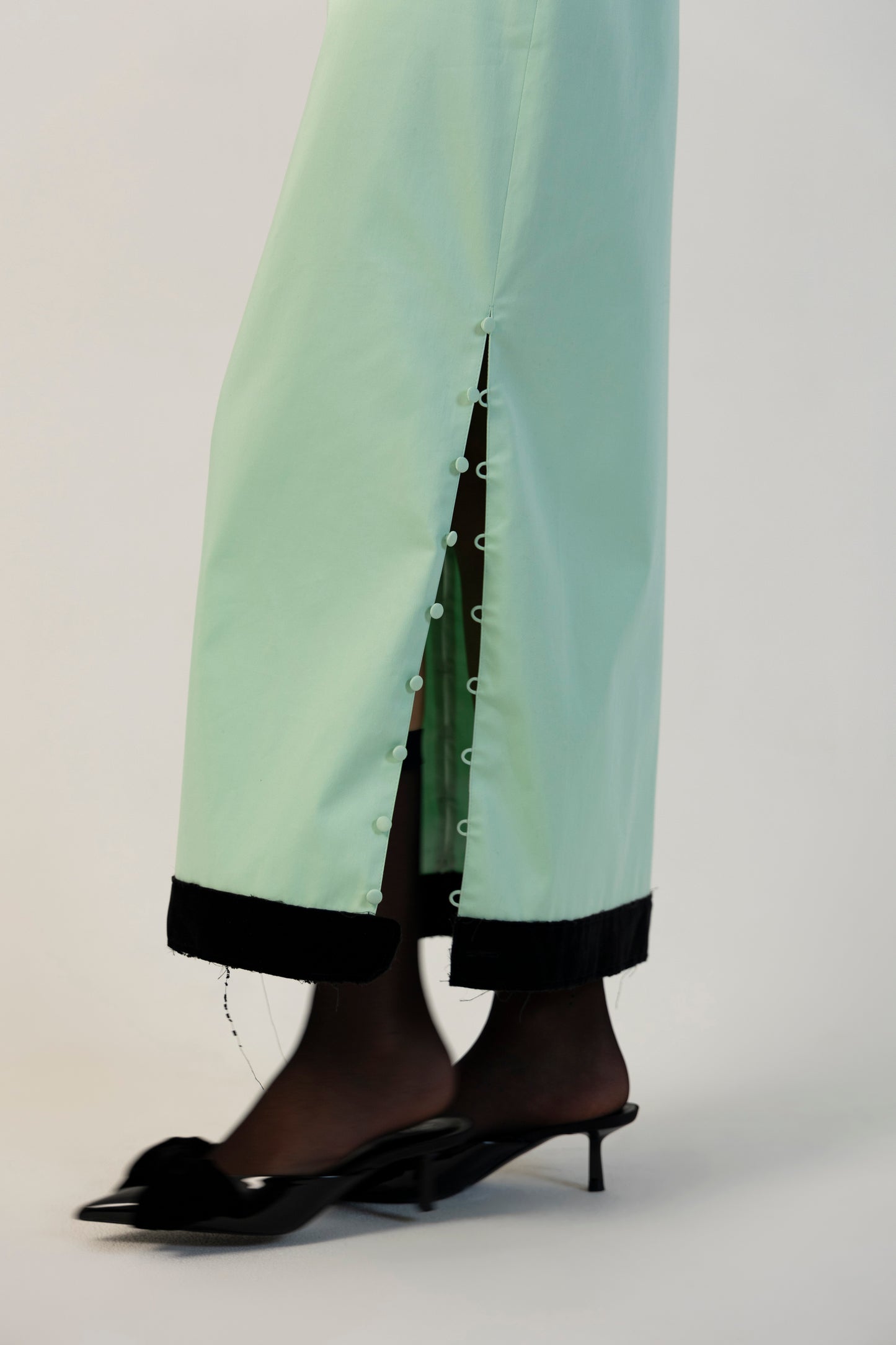 Jade Frayed Midi Skirt