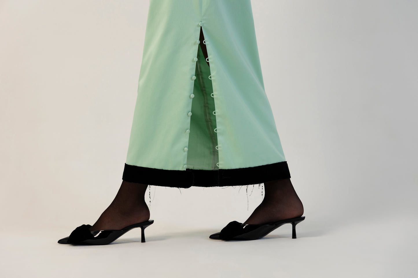 Jade Frayed Midi Skirt